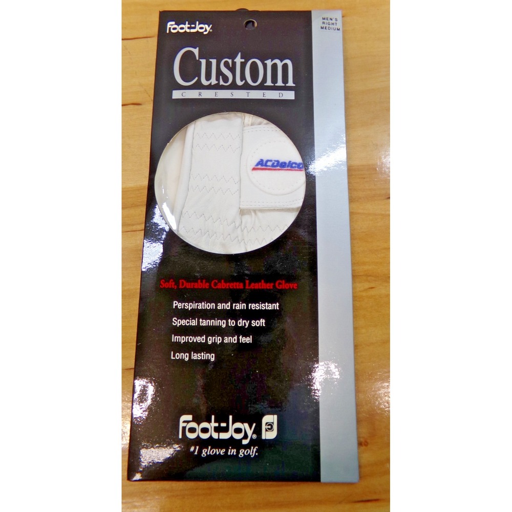 Foot Joy Custom Crested Golf Glove Men's Medium Right Pearl with AC Delco Logo